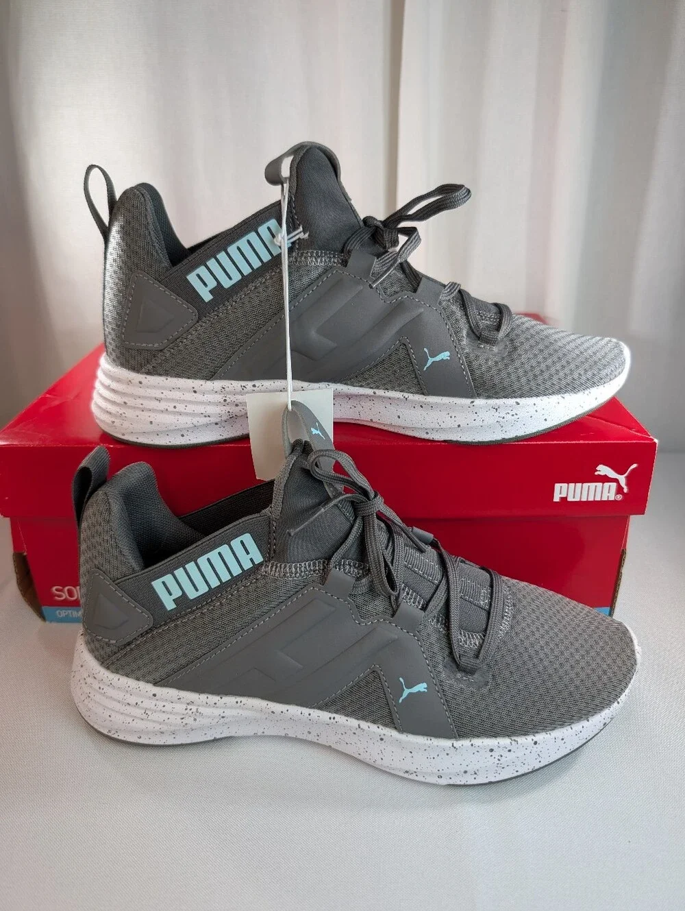 Puma Contempt Demi Mesh Women's Running Walking Sneakers Gray And Teal